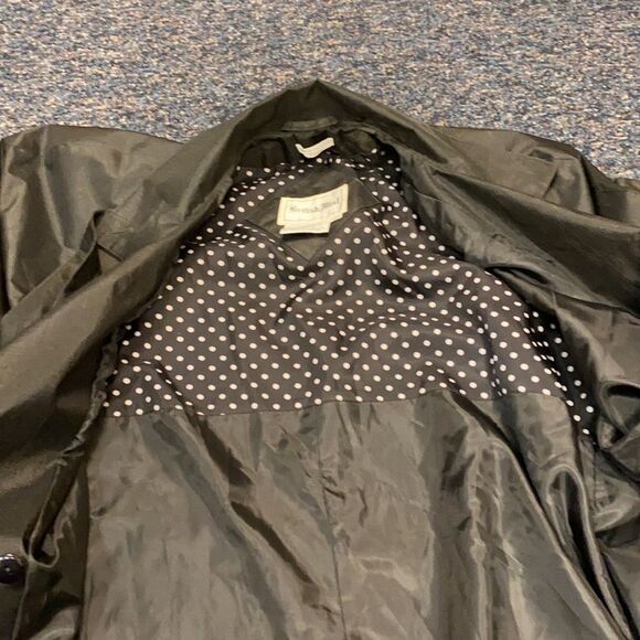 British Mist Black Polka Dotted Accented Trench 14 - Picture 5 of 6